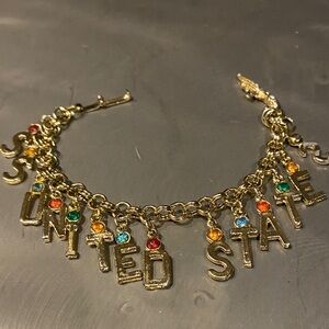 Gold Charm Bracelet with Multicolor Accents